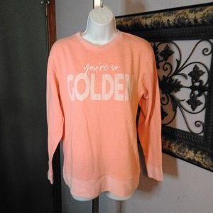L.A.T Apparel Women's Orange Sweatshirt Sz S- " You're so Golden" Logo
